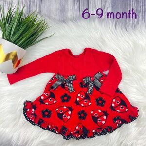 6-9 Month Baby Girl Dress Lady Bugs Holiday